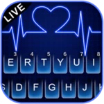 Logo of Neon Blue Heartbeat Keyboard T android Application 