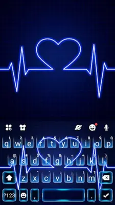 Neon Blue Heartbeat Keyboard T android App screenshot 0