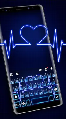 Neon Blue Heartbeat Keyboard T android App screenshot 4